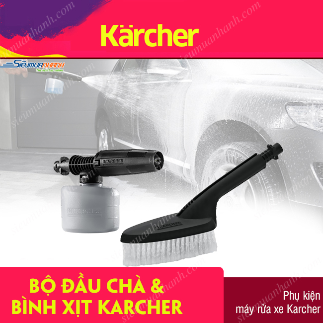 Phụ kiện máy rửa xe Karcher - Bộ đầu chà và bình xịt
